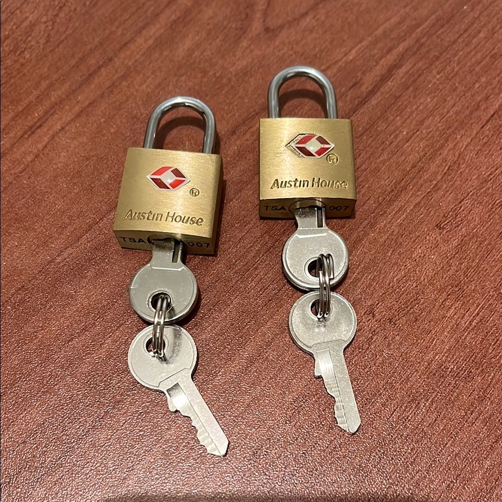 Austin House Gold TSA Locks with Keys, set of 2